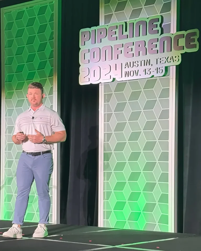 Philip speaking at Pipeline Conference 2024 in Austin.