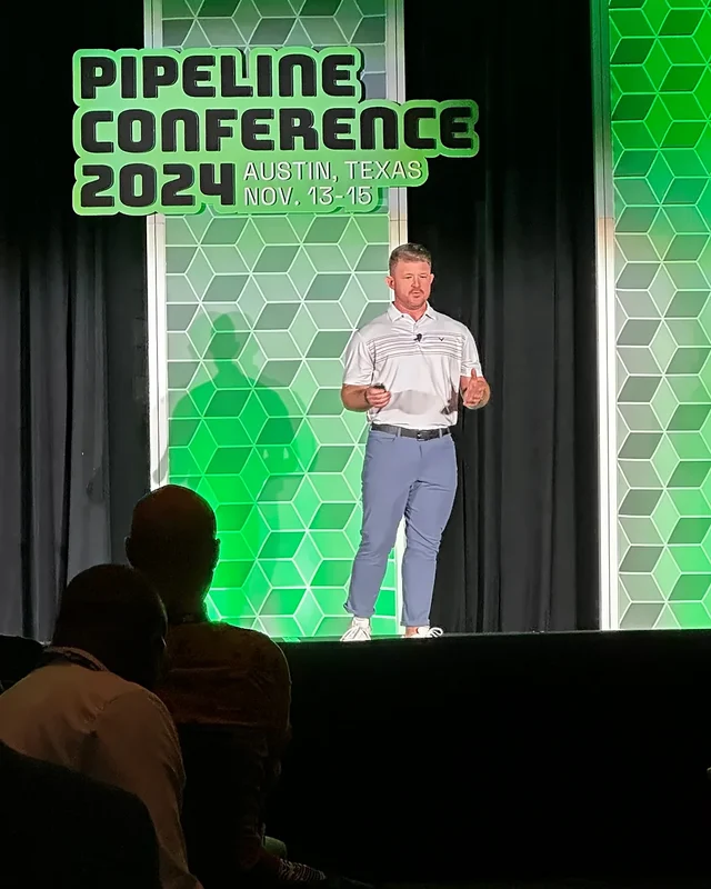 Philip speaking at Pipeline Conference 2024 in Austin.